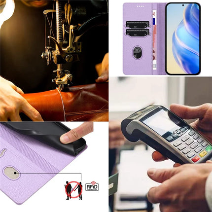 For Samsung Galaxy A05 4G Wallet Case RFID Blocking Litchi Texture Leather Mobile Cover