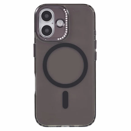For iPhone 16 Plus Case Compatible with MagSafe TPU+PC Phone Back Cover Rhinestone Decor