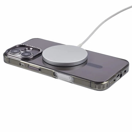 For iPhone 16 Plus Case Compatible with MagSafe TPU+PC Phone Back Cover Rhinestone Decor
