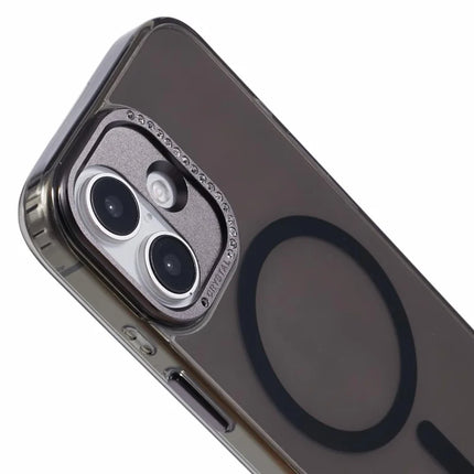 For iPhone 16 Plus Case Compatible with MagSafe TPU+PC Phone Back Cover Rhinestone Decor