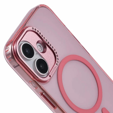 For iPhone 16 Plus Case Compatible with MagSafe TPU+PC Phone Back Cover Rhinestone Decor