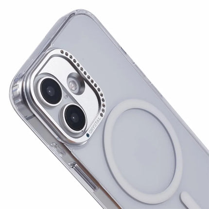 For iPhone 16 Plus Case Compatible with MagSafe TPU+PC Phone Back Cover Rhinestone Decor