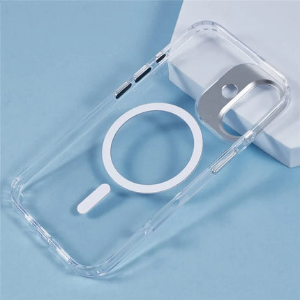For iPhone 16 Plus Case Compatible with MagSafe TPU+PC Phone Back Cover Rhinestone Decor