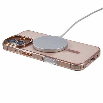 For iPhone 16 Plus Case Compatible with MagSafe TPU+PC Phone Back Cover Rhinestone Decor