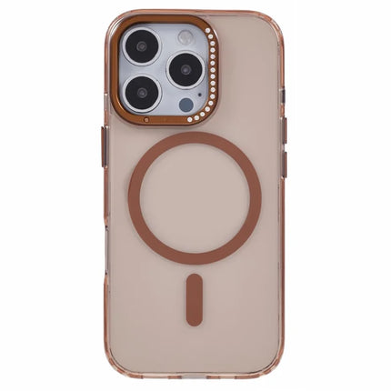 For iPhone 16 Pro Max Case Compatible with MagSafe TPU+PC Phone Back Cover Rhinestone Decor