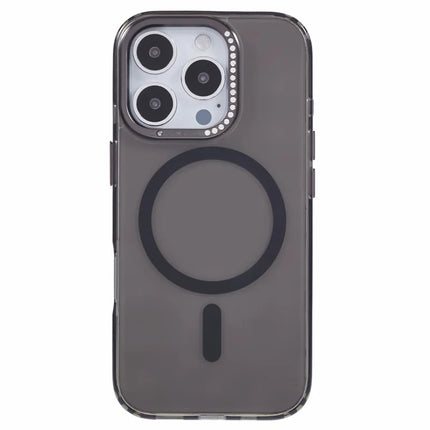 For iPhone 16 Pro Max Case Compatible with MagSafe TPU+PC Phone Back Cover Rhinestone Decor