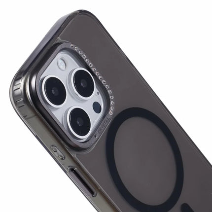 For iPhone 16 Pro Max Case Compatible with MagSafe TPU+PC Phone Back Cover Rhinestone Decor