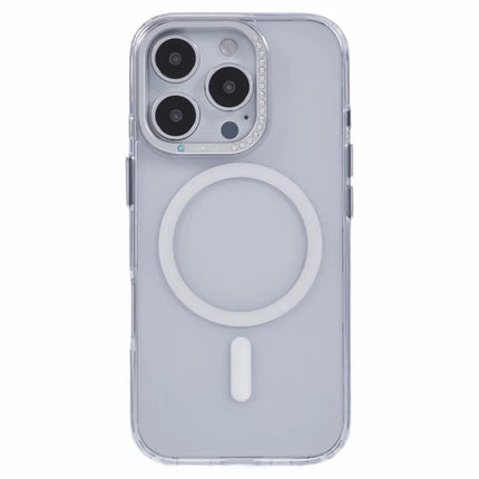 For iPhone 16 Pro Max Case Compatible with MagSafe TPU+PC Phone Back Cover Rhinestone Decor