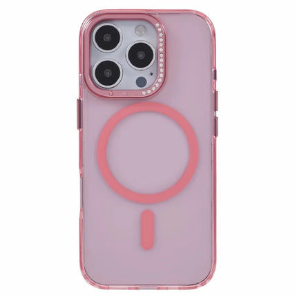For iPhone 16 Pro Max Case Compatible with MagSafe TPU+PC Phone Back Cover Rhinestone Decor