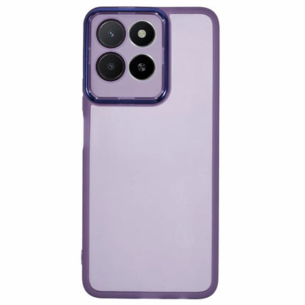 For Honor X5b / X5b Plus Case Electroplated Camera Frame TPU Phone Cover - Transparent Purple