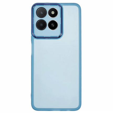 For Honor X5b / X5b Plus Case Electroplated Camera Frame TPU Phone Cover - Transparent Blue