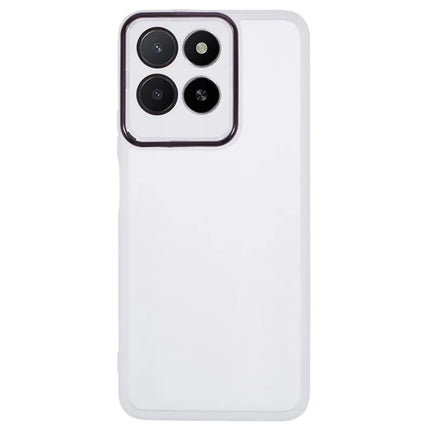 For Honor X5b / X5b Plus Case Electroplated Camera Frame TPU Phone Cover - Transparent White