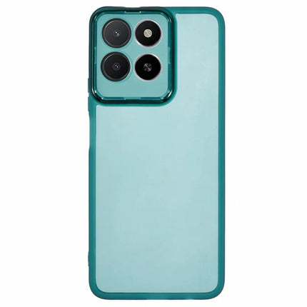 For Honor X5b / X5b Plus Case Electroplated Camera Frame TPU Phone Cover - Transparent Army Green