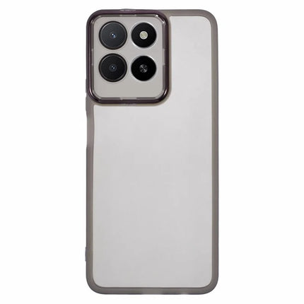 For Honor X5b / X5b Plus Case Electroplated Camera Frame TPU Phone Cover - Transparent Black