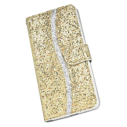 For Samsung Galaxy S23 FE Case PU Leather Wallet Card Slots Glitter Phone Cover