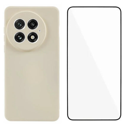 WANLONFENG RB2 Series for OnePlus 13 Case Soft TPU Phone Cover with Screen Protector - White