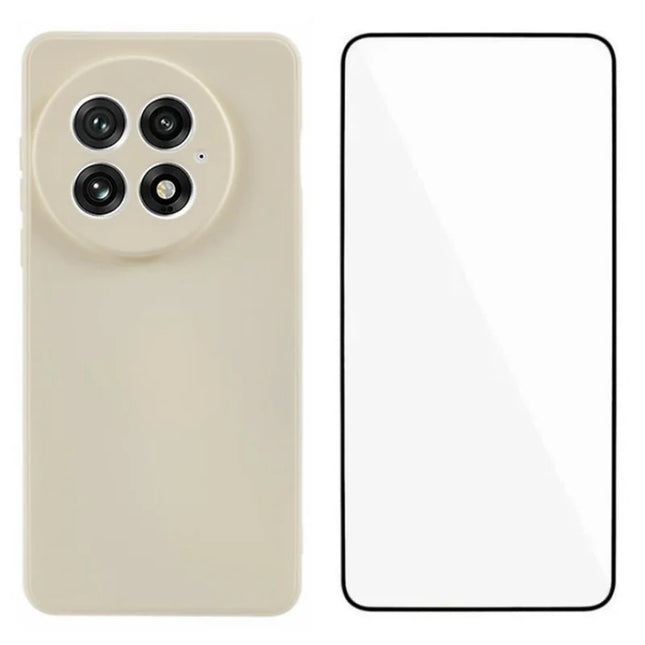 WANLONFENG RB2 Series for OnePlus 13 Case Soft TPU Phone Cover with Screen Protector - White