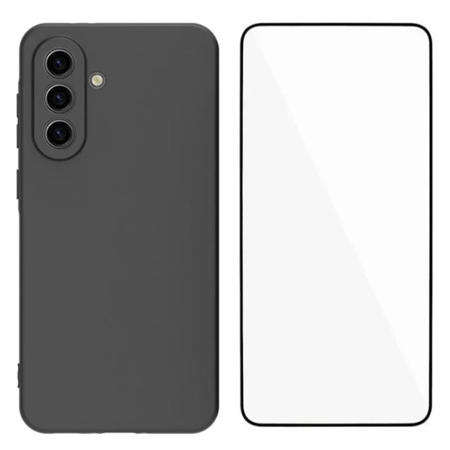 WANLONFENG MS Series for Samsung Galaxy A56 5G TPU Case Matte Back Cover with Tempered Glass