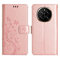 For Honor Magic7 5G Case PU Leather Phone Wallet Cover with Strap - Rose Gold