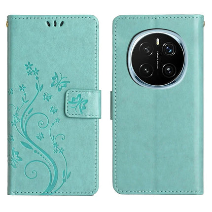 For Honor Magic7 Pro 5G Case PU Leather Phone Wallet Cover with Strap - Baby Blue