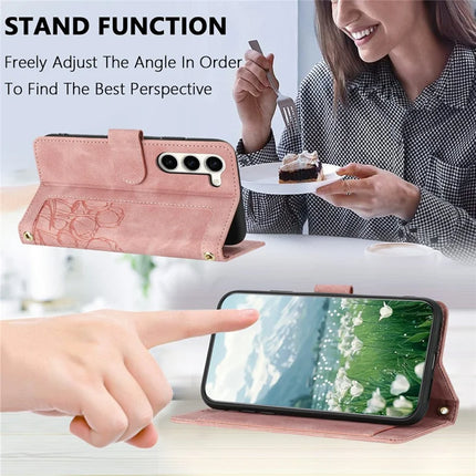 For Samsung Galaxy S23 Case Tulip Leather Phone Cover with 5 Card Slots Wallet