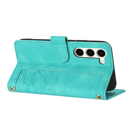 For Samsung Galaxy S23 Case Tulip Leather Phone Cover with 5 Card Slots Wallet
