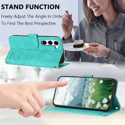 For Samsung Galaxy S23 Case Tulip Leather Phone Cover with 5 Card Slots Wallet
