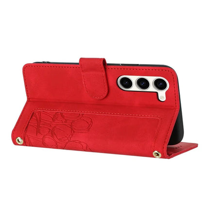 For Samsung Galaxy S23 Case Tulip Leather Phone Cover with 5 Card Slots Wallet