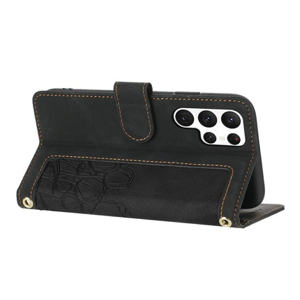 For Samsung Galaxy S23 Ultra Case Tulip Leather Phone Cover with 5 Card Slots Wallet
