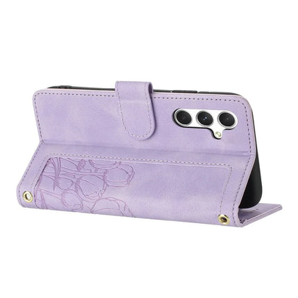 For Samsung Galaxy S23 FE Case Tulip Leather Phone Cover with 5 Card Slots Wallet
