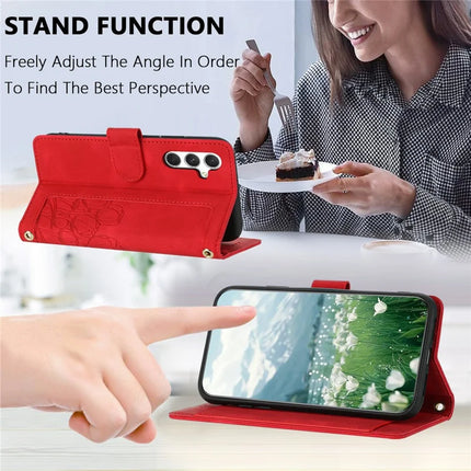 For Samsung Galaxy S23 FE Case Tulip Leather Phone Cover with 5 Card Slots Wallet