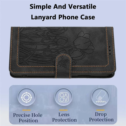 For Samsung Galaxy S23 FE Case Tulip Leather Phone Cover with 5 Card Slots Wallet