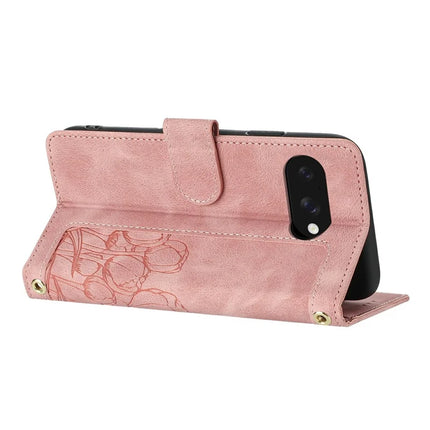 For Google Pixel 9a Case Tulip Leather Phone Cover with 5 Card Slots Wallet