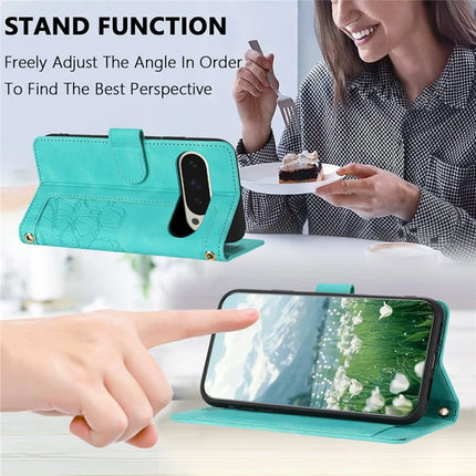 For Google Pixel 9 Pro XL Case Tulip Leather Phone Cover with 5 Card Slots Wallet