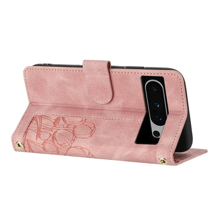 For Google Pixel 8 Pro Case Tulip Leather Phone Cover with 5 Card Slots Wallet