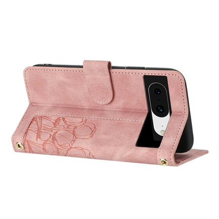 For Google Pixel 8 Case Tulip Leather Phone Cover with 5 Card Slots Wallet