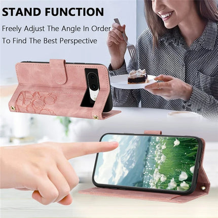 For Google Pixel 8 Case Tulip Leather Phone Cover with 5 Card Slots Wallet