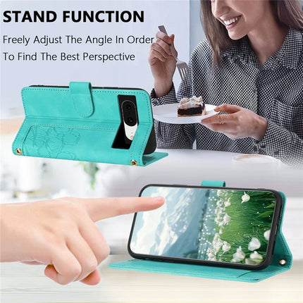 For Google Pixel 8 Case Tulip Leather Phone Cover with 5 Card Slots Wallet