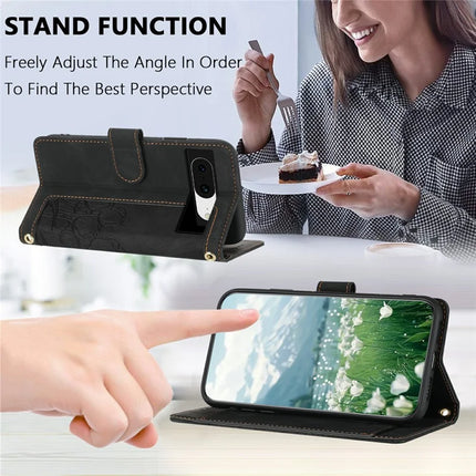 For Google Pixel 8 Case Tulip Leather Phone Cover with 5 Card Slots Wallet