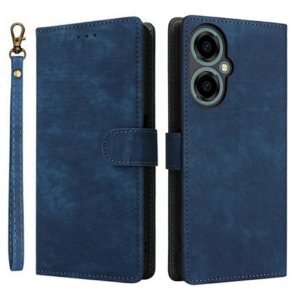 For BLU G64 Wallet Case RFID Blocking PU Leather Cover Stand View - Blue