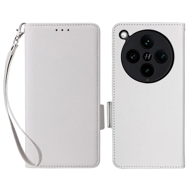 For Oppo Find X8 Pro 5G Case Litchi Texture PU Leather Wallet Flip Phone Cover - White
