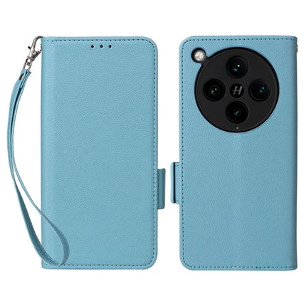 For Oppo Find X8 Pro 5G Case Litchi Texture PU Leather Wallet Flip Phone Cover - Baby Blue