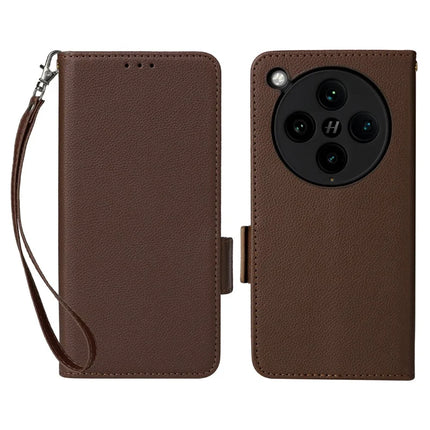 For Oppo Find X8 Pro 5G Case Litchi Texture PU Leather Wallet Flip Phone Cover - Brown