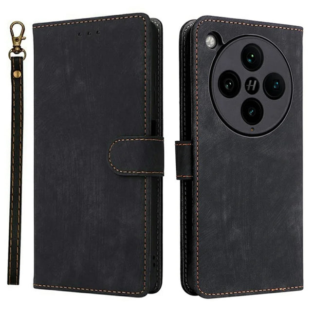 For Oppo Find X8 Pro 5G Wallet Case RFID Blocking PU Leather Cover Stand View - Black
