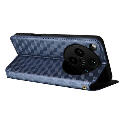 For Oppo Find X8 Pro 5G Wallet Case Rhombus Imprinted Leather Phone Cover
