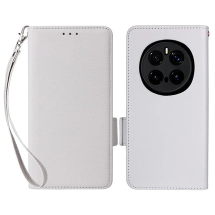 For Honor Magic7 Pro 5G Case Litchi Texture PU Leather Wallet Flip Phone Cover - White
