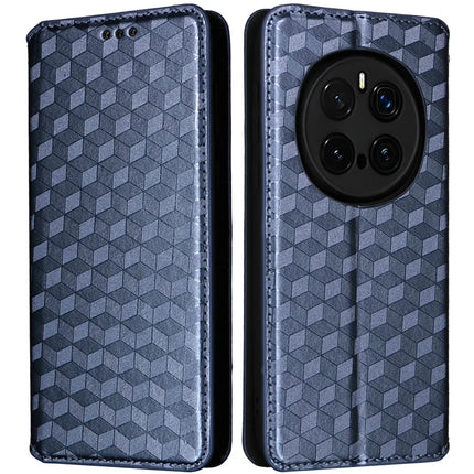 For Honor Magic7 Pro 5G Wallet Case Rhombus Imprinted Leather Phone Cover - Blue