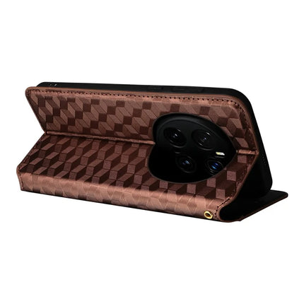 For Honor Magic7 Pro 5G Wallet Case Rhombus Imprinted Leather Phone Cover