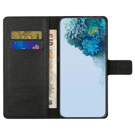 For Samsung Galaxy A26 5G Case PU Leather Wallet Phone Cover Litchi Texture, Black
