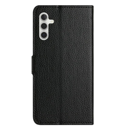 For Samsung Galaxy A26 5G Case PU Leather Wallet Phone Cover Litchi Texture, Black